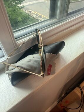 Ray-Ban Gold Frame Sunglasses with Black Accents